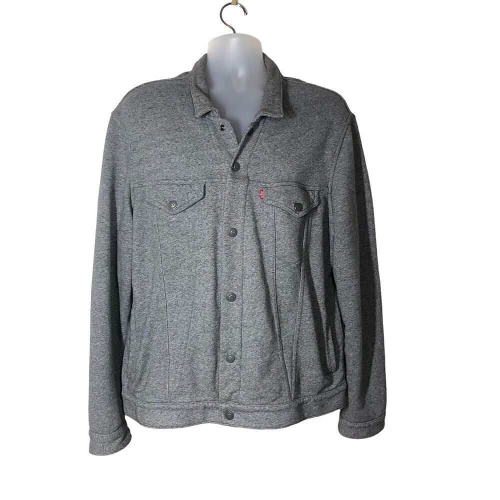 Levis Commuter Trucker Mens Size XXL Gray‎ Snap Front Pockets Coat Casual Biggy - Picture 2 of 9